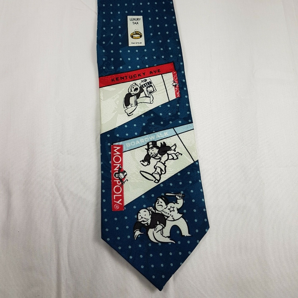 Monopoly LUXURY TAX Board Game Tie Vintage 1993